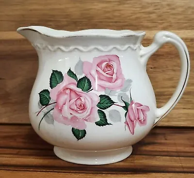 Vintage Weatherby Hanley Royal Falcon Ware Jug With Pink Roses Made In England • $17