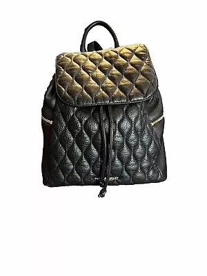 Vera  Bradley Amy Quilted Leather Amy Backpack Black EUC 🤩 • $55