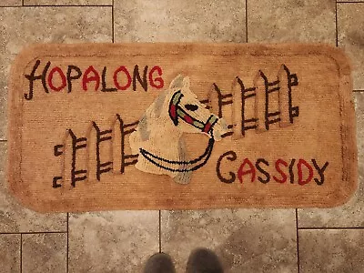 Hopalong Cassidy Horse W/fence Chenille Floor Rug Vintage • $79.99