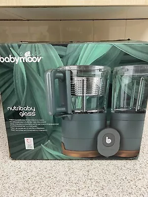 Babymoov Nutribaby Glass 4-in-1 Food Processor Duo Meal Blender Steamer Grey • £24.99