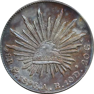Mexico 8 Reales Mo 1896 A.B. Mexico Mint Toning. KM# 377.10 • $95