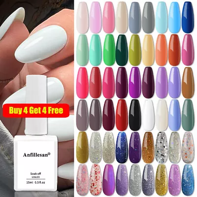 Anfillesan 15ML Gel Nail Polish UV LED Art Glitter 168 French Color Gel Top Coat • $4.13