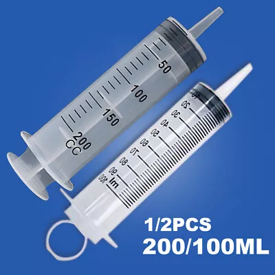 1/2PCS Hydroponics Nutrient Sterile Syringe Plastic Reusable Measuring Large • $11.55