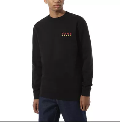 Vans Victory Crew Sweatshirt Black Slim Fit Long Sleeves Mens Size S VN0A4RQ5BLK • $27.99