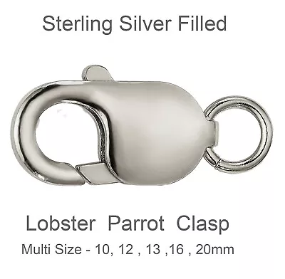 925 Sterling Silver Filled Solid Parrot Lobster Clasp Finding Jump Ring Multi Sz • $5.95