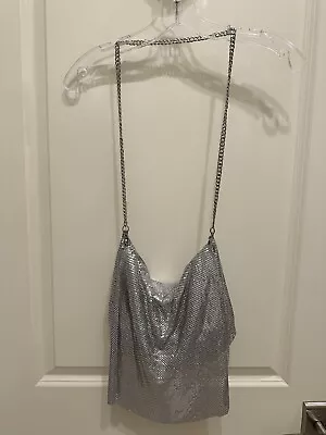 Zara Chainmail Silver Metallic Purse • $19.99