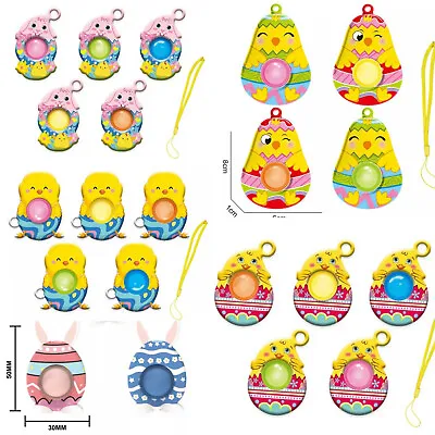 £3.49 • Buy Easter Egg Keyring Chick Pop Popper Fidget Toy Push It Party Bag Filler