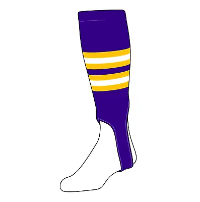 TCK Baseball Stirrups Medium (200I 7in) Purple Gold White • $14.99