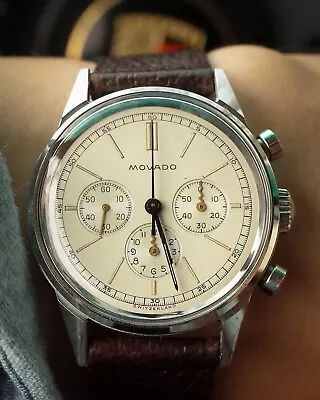 35mm 1960s Vintage Movado M95 Chronograph With Box/paperwork /hang Tag • $11000