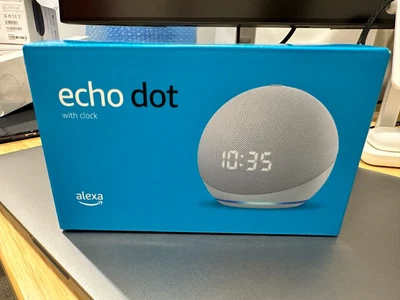 $40 • Buy Amazon Echo Dot (4th Gen.) Smart Speaker - Glacier White With Clock
