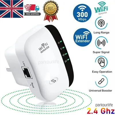 WiFi Signal Repeater Extender Range Booster Internet Network Amplifier UK Plug • £8.35
