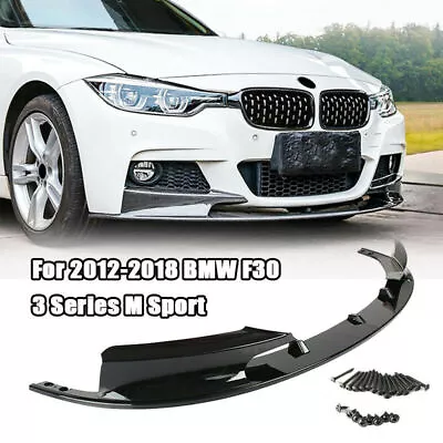 Front Bumper Spoiler Splitter Lower Lip For 2012-2018 BMW F30 3 Series M Style • $80.09