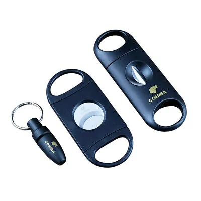 3 Cigar Set Classic Pocket Cigar Cutter V-Cut Sharp Stainless Steel Blade Guillo • $10.99