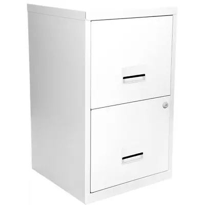 2 Drawer Filing Cabinet Pierre Henry A4 Steel Lockable - ALL WHITE - QUALITY • £72.99