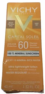 Vichy Capital Soleil Ultra Lightweight Mineral Sunscreen SPF60 1.52oz 12/24 #403 • $19.50