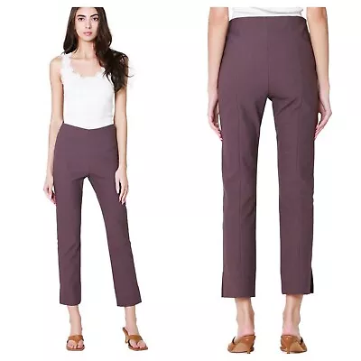 VINCE Split Hem Crop Flare Slim Pull On Pants In New Fig Size M • $42.88