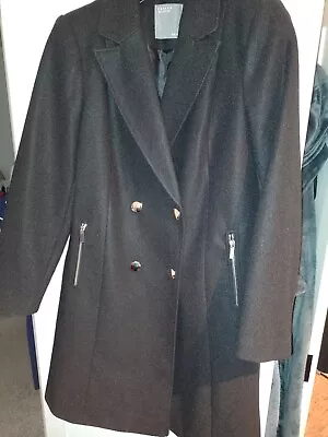 Smart Black Coat...Papaya Matalan...Silver Details...Size 16 • £9.99