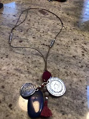 J Jill Coin & Stone Charm Pendant Necklace NWT • $33