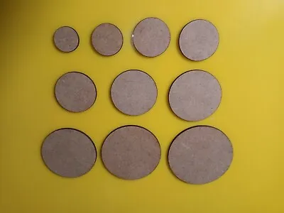 30 X 2mm MDF Wargame Round Circle Bases 20mm 25mm 30mm 32mm 35mm 40mm 50mm 60mm • £5.75