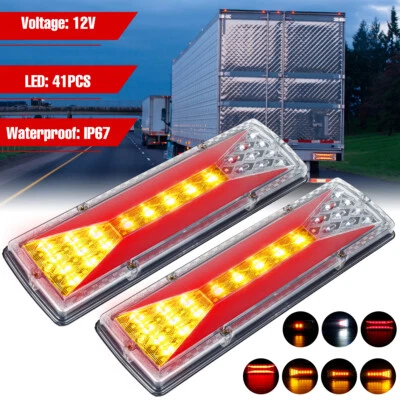 $25.29 • Buy PAIR LED TRAILER LIGHTS TAIL LAMP STOP BRAKE DYNAMIC INDICATOR 12V TAILLIGHT Nn
