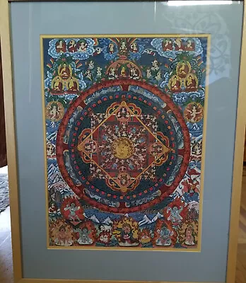 Tibeten Mandala Prajñāpāramitā Buddhist Vintage Thangka Himalayan Chinese • $100