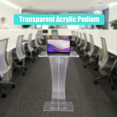 $247 • Buy Clear Acrylic Vertical Podium Stand Classrooms Office Conference Portable Podium
