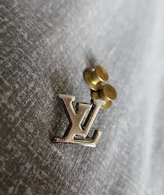 Louis Vuitton Rare LV Initial Pin Badge/Broach Silver  • $110.66