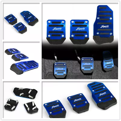 Manual Car Auto Truck Nonslip Brake Clutch Pedal Cover Foot Rest Aluminium Blue • $14.95