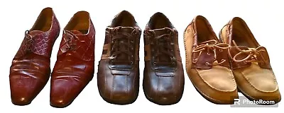 Lot Of 3 Pairs Of Mens Leather Shoes Size 11 Florshine Born Mossimo • $15.95