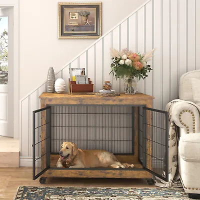 $169.99 • Buy Dog Crate Kennel Cage Top Flip Night Stand End Table Pet Furniture For Large Dog