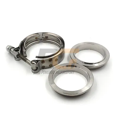 V-Band Clamp + Flanges 3 Inch 76mm 304 Stainless Steel For Exhaust Pipes • $23.39