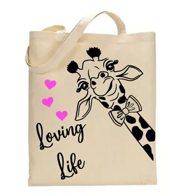 £6.99 • Buy Giraffe 🦒 Cotton Shopping/shoulder/beach/tote Bag Gift, Present, 