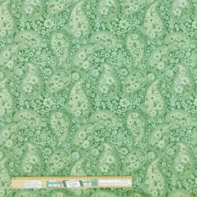 Quilting Patchwork Sewing Fabric Green Paisley 50x55cm FQ • $6