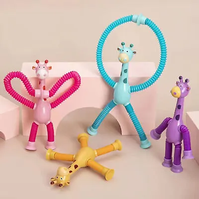 $11.11 • Buy Telescopic Suction Cup Giraffe Toy Stretch Decompress Light Up Educational Toys
