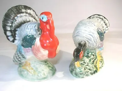 Thanksgiving Large Vintage Male & Female Turkey Salt & Pepper Shakers #3 • $12.99