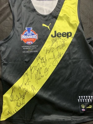 $128 • Buy Richmond Tigers Signed 2020 Premiers AFL Jumper Guernsey Jersey