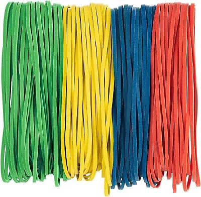 Large Rubber Bands 4 Assorted Colors Office Supplies Home Kitchen Multi NEW • $11.49