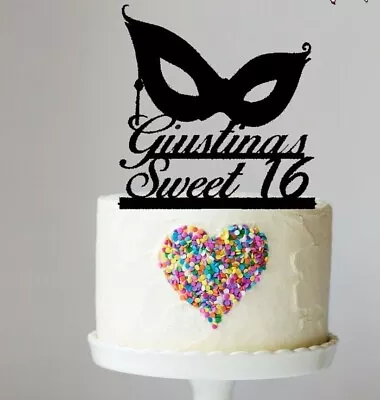 Sweet 16 Masquerade Cake Topper Mask Topper Birthday Party Party LT1458 • $37