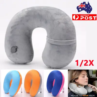 $10.98 • Buy U Shaped Travel Pillow Car Air Flight Inflatable Cushion Neck Support Headrest