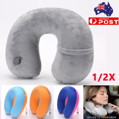 $10.98 • Buy U Shaped Travel Pillow Car Air Flight Inflatable Cushion Neck Support Headrest