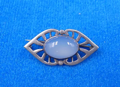 Vintage Sterling Silver Art Nouveau Moonstone Jewelry Pin • $39.99