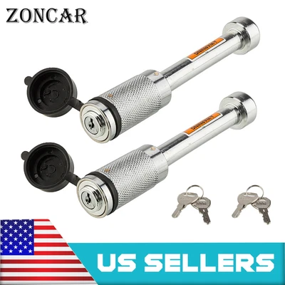 $33.51 • Buy ☆2 Sets 5/8  Locking Hitch Pins W/ Keys & Cover Truck Trailer Receiver Security