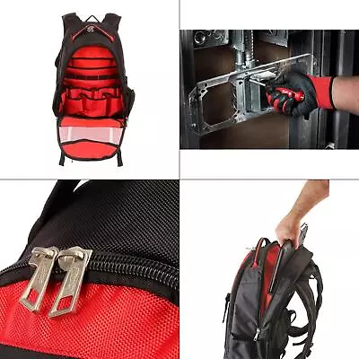 Jobsite Backpack With Screwdriver Set (8-piece) | Milwaukee Red W/ + Polyester • $125.99