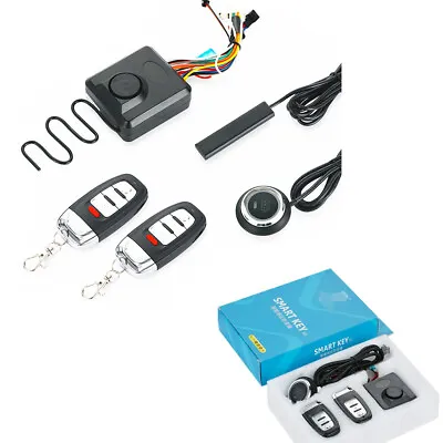 Motorcycle Keykless Entry System Push Button Start Remote Entry System Kit Alarm • $65.36