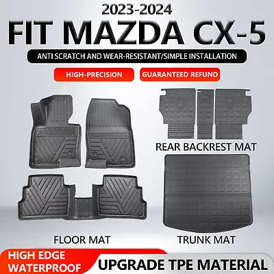 For 2023-2024 Mazda CX-5 Floor Mats Cargo Mats Backrest Mats Trunk Liners • $161.99