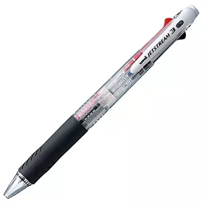 Uni Ballpoint Pen Jetstream 3 Color Black Red Blue Ink 0.38mm Transparent • $8.50