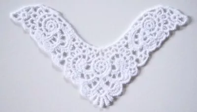 12 Vintage Pure White 2 3/4  X 4  RayonSew/Glue Venise Lace Appliques VK-29 • $6