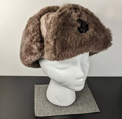 Langlitz Leather Mouton Fur Trapper Hat With US Marine Corps Emblem • $124.75