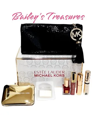 Estee Lauder Michael Kors Cosmetic Bag And Makeup Set SEE DESCRIPTION Free Ship! • $99.95