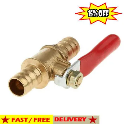 3/8  M/M Full Port Inline Brass Water Air Gas Fuel Valve Shut-off Ball HOT • $1.99